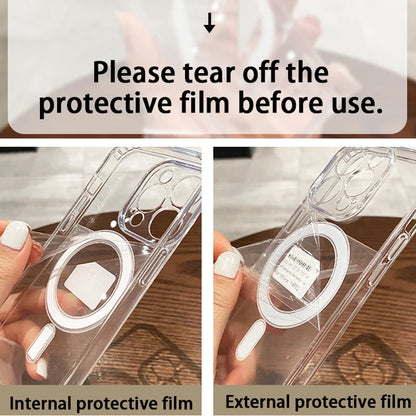 Magsafe Magnetic Transparent Wireless Charge Case For iPhone