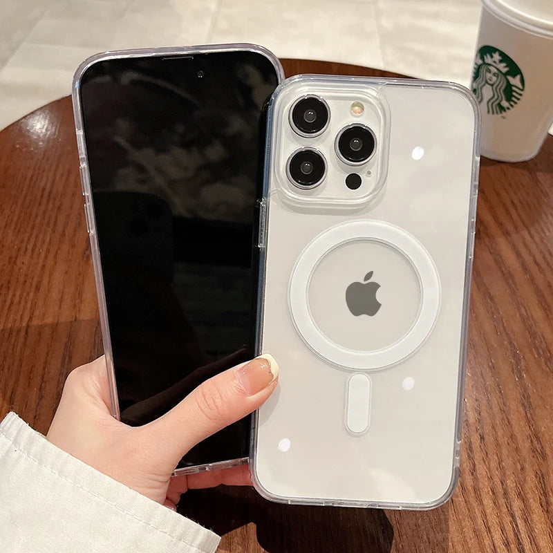 Magsafe Magnetic Transparent Wireless Charge Case For iPhone