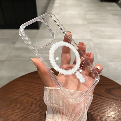 Magsafe Magnetic Transparent Wireless Charge Case For iPhone