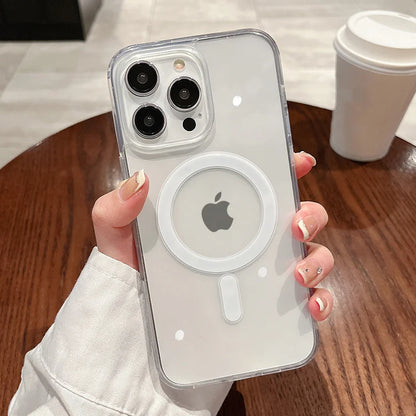 Magsafe Magnetic Transparent Wireless Charge Case For iPhone